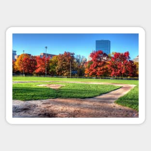 Boston MA Boston Common Baseball Field Baseball season is over Sticker